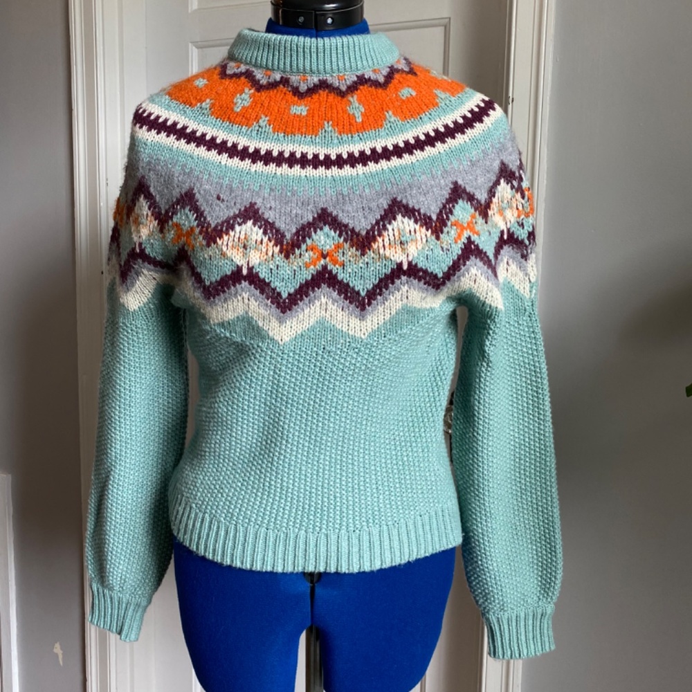 J Crew Zig Zag Fair Isle Wool Sweater - Picture 2 of 5